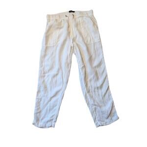 RACHEL ROY Woman's White LINEN Pants, size Medium, cropped/capri